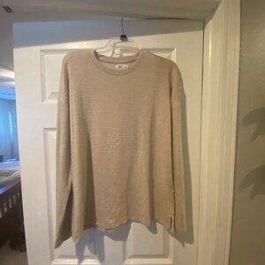 Maurice's 24/7 Ottoman Rib Long Sleeve Top Natural/Tan  Size L